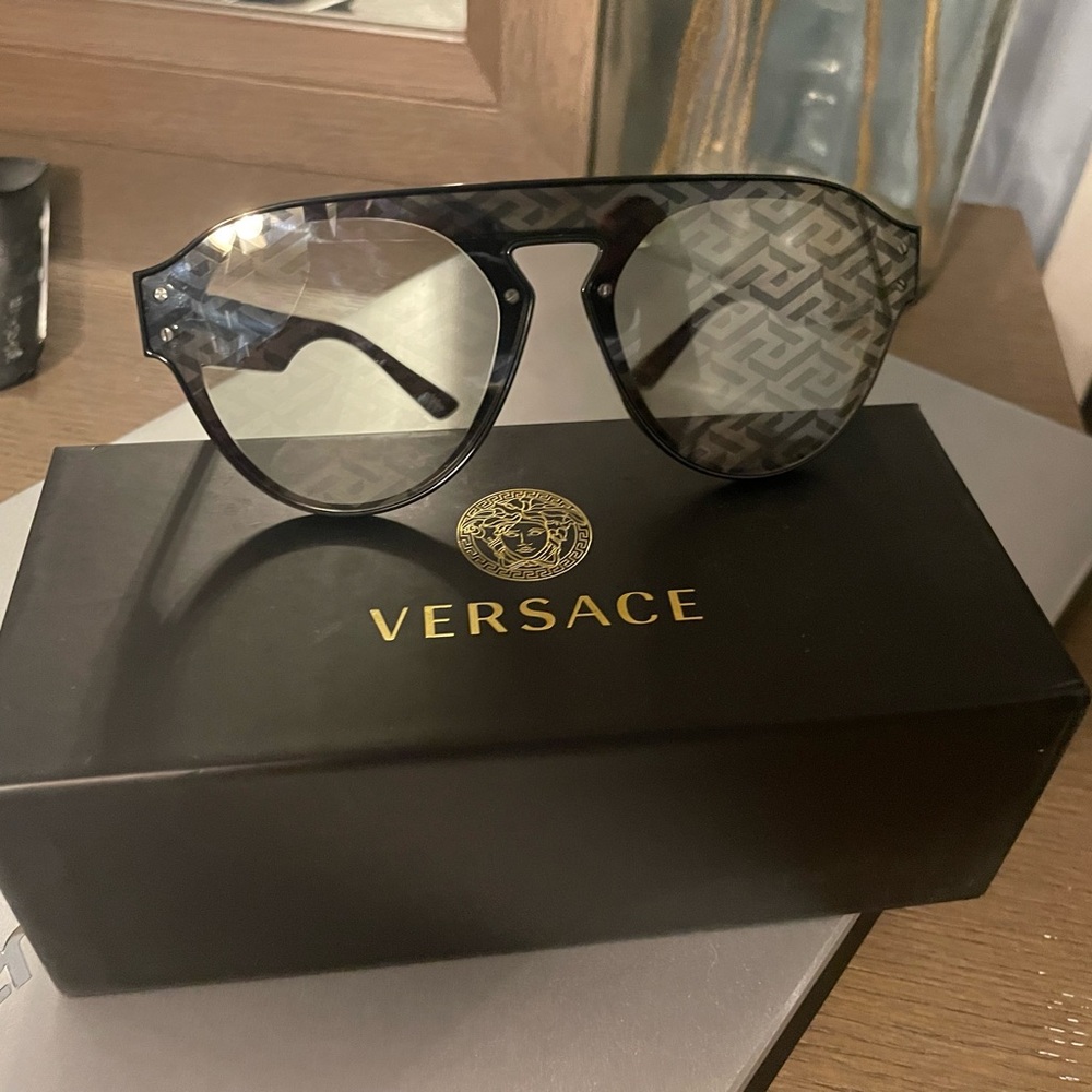 Versace Black Aviator Sunglasses